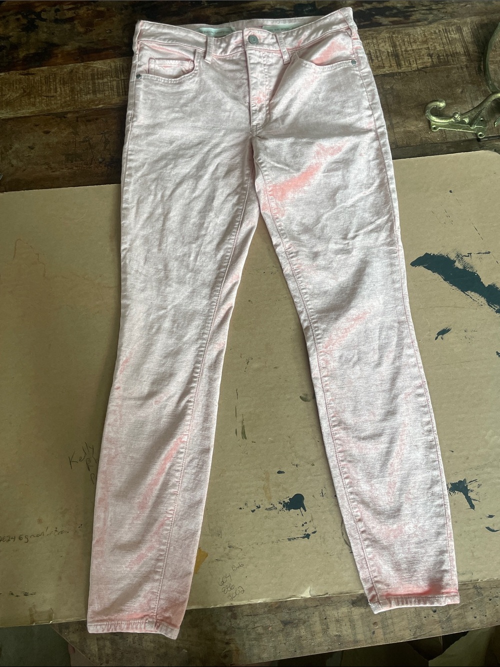 Pilcro and the Letterpress Pale Pink Skinny Jeans